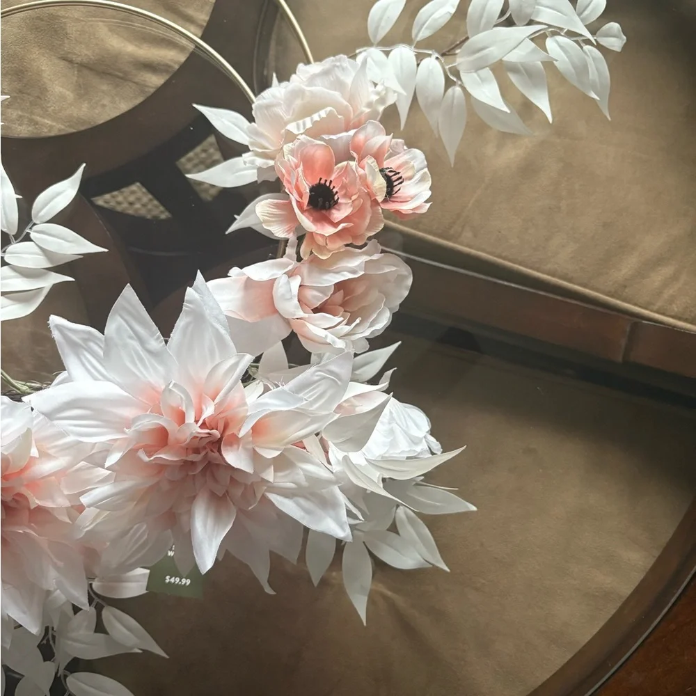Blush Pink and White Floral Hoop Wreath | NEW with tags | Joanne Fabrics